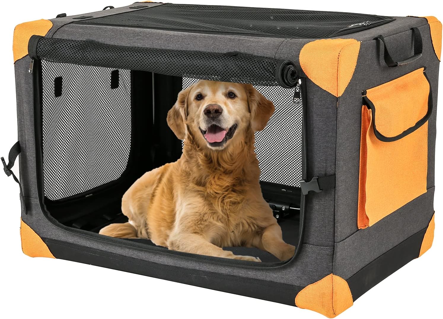 Buy Dog Travel Crate Collapsible Dog Crate, 4 Door Portable Soft Dog
