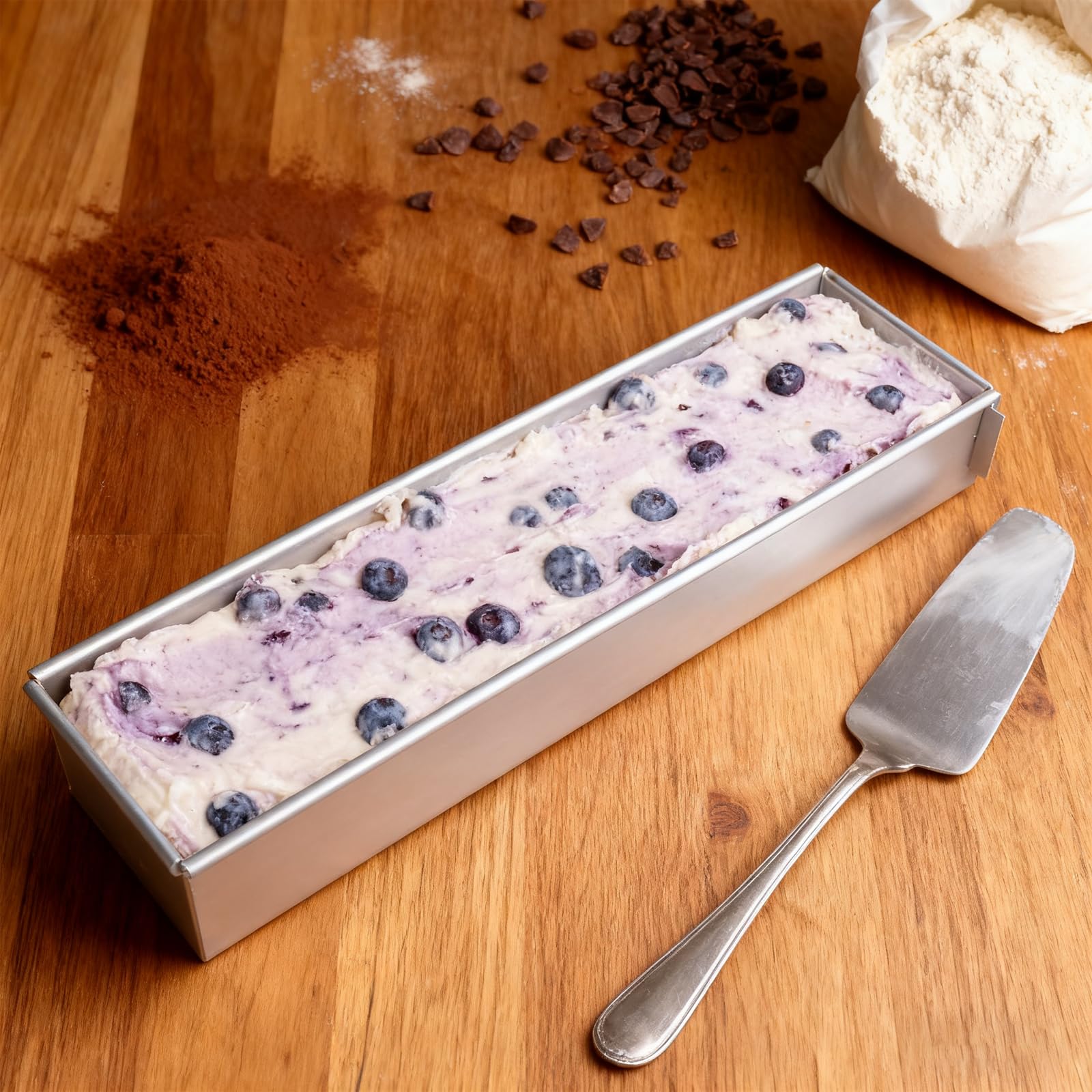 Moule à Tiramisu Rectangulaire, Moule à Gâteau Tiramisu Moule Tiramisu Antiadhésif en Alliage D'aluminium non toxique avec 2 Spatules pour Gâteaux Brownies Gâteaux au Fromage （41.7*10*6cm）