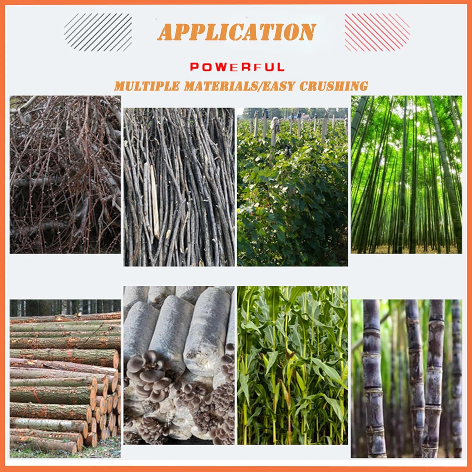 Hand Pushed Branch Crusher Wood Chipper Mulcher Heavy Duty Chipper Shredder for Wood Branch Leaves Halm Straw 220V