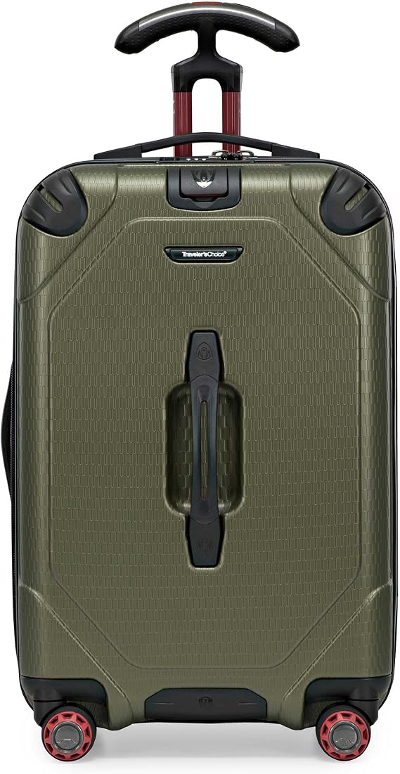 Traveler's Choice Maxporter II Polycarbonate Hardside Trunk with Spinner Wheels, Green, 22-Inch Carry-on Luggage
