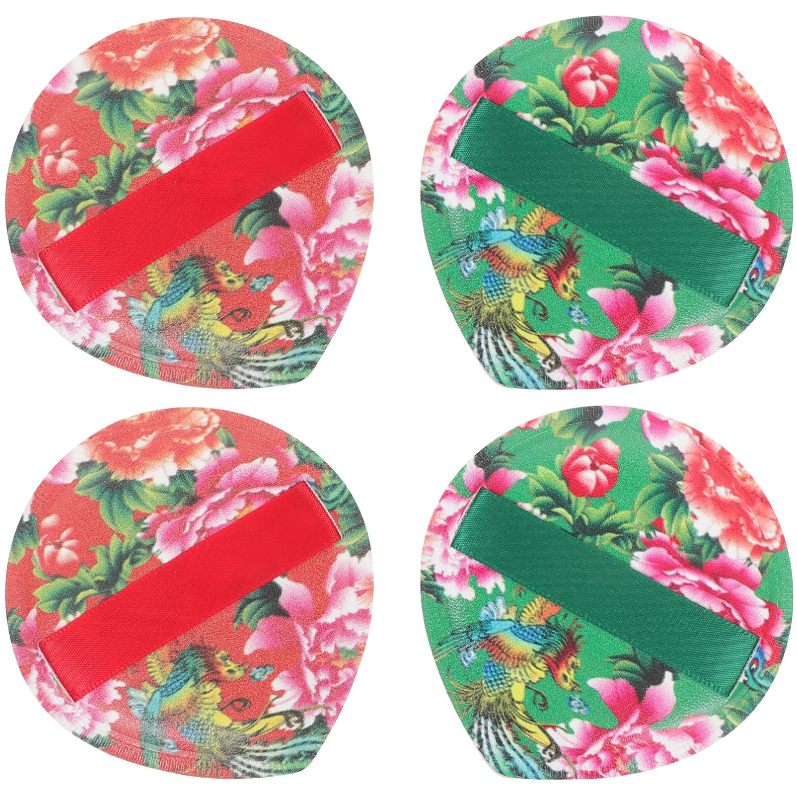 Didiseaon 4Pcs Floral Teardrop Makeup Powder Foundation Applicators for Precise Cosmetic Application Reusable Durable Beauty Tools