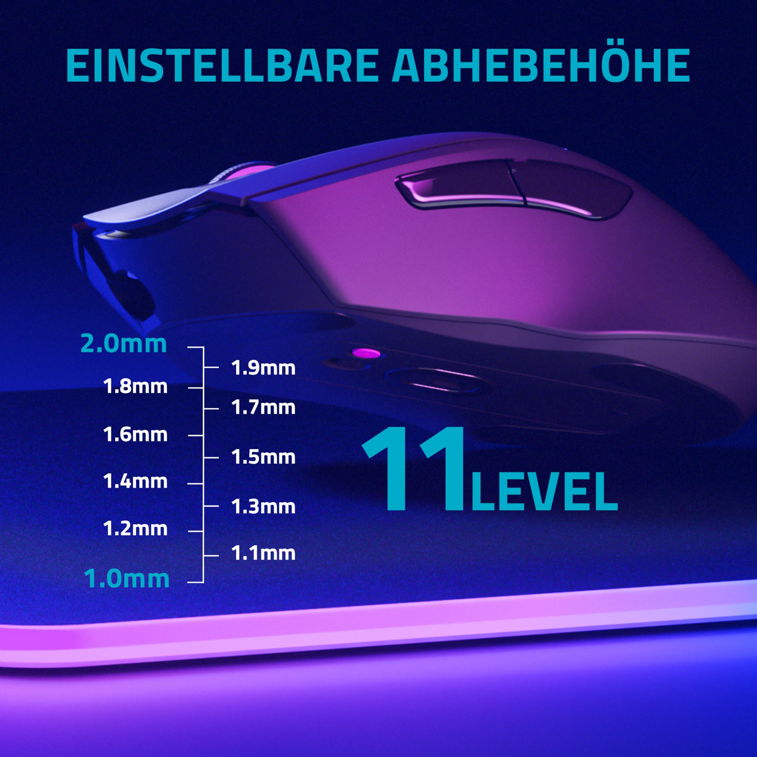 Rapoo V30PRO bezprzewodowa mysz gamingowa 2,4 GHz High-Performance z czujnikiem optycznym 26000 DPI, przyspieszenie 50 G, 650 IPS, czas pracy baterii do 160 h, PC/Mac, czarna