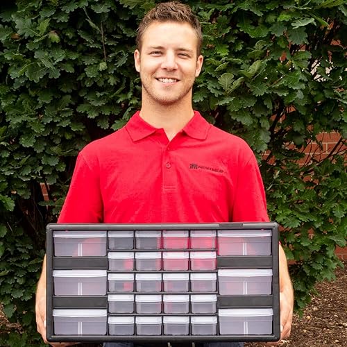 Miniatura 4 de Akro-Mils 10164 - Armario de almacenamiento de piezas de plástico de 64 cajones 20 x 1575 pulgadas color negro