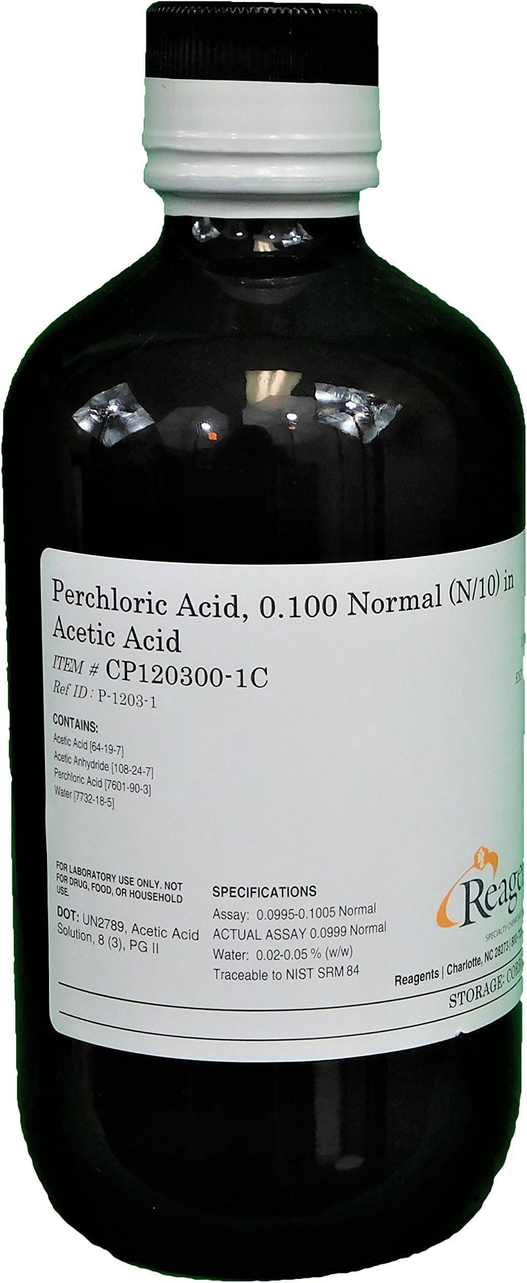 Reagents CP120300-1C Perchloric Acid, 0.10N Standardized, Grade, 1 L