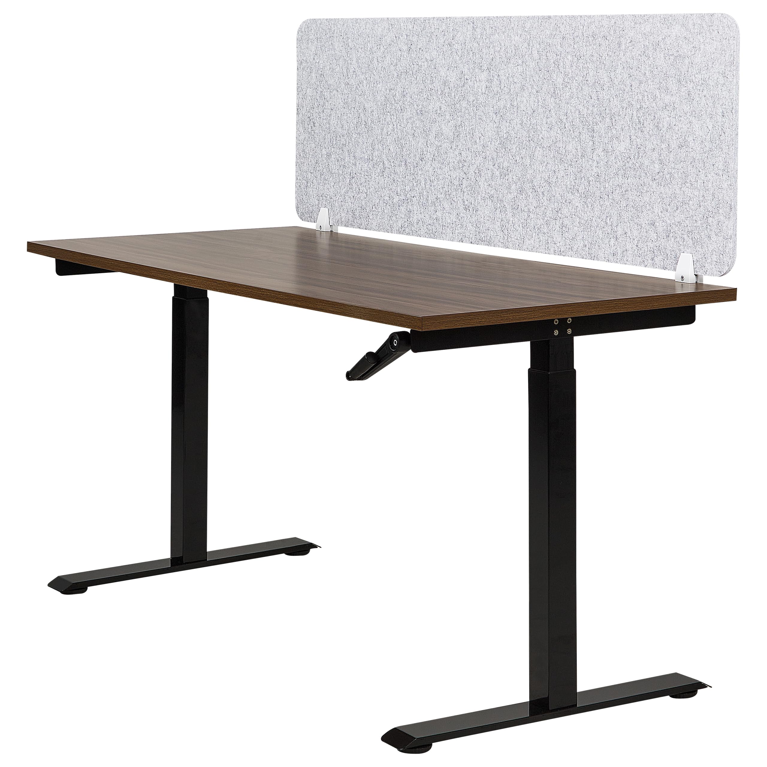 Beliani Panneau Séparateur de Bureau Acoustique et Visuel 160 x 50 cm en Polyester et Matériau Synthétique Gris Foncé Split