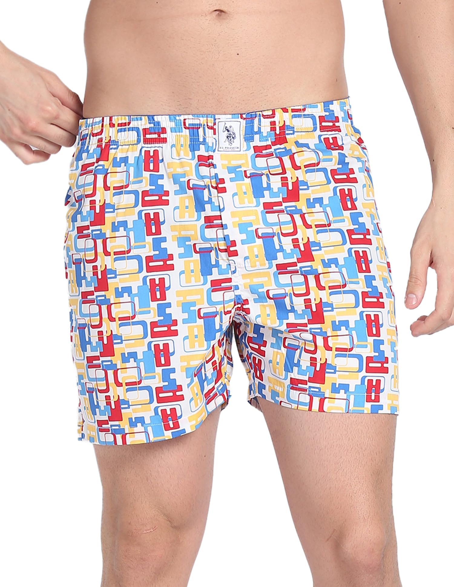 U.S. POLO ASSN.Men Cotton Back Pocket All Over Print Iyac Boxers (Pack of 1)
