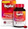 MegaRed Krill Oil 750mg Omega 3 Supplement with Choline, #1 Dr Recommended Krill Oil Brand with EPA, DHA & Phospholipids, Supports Heart, Brain, Liver Health, Antarctic Krill Oil - 80 Softgels