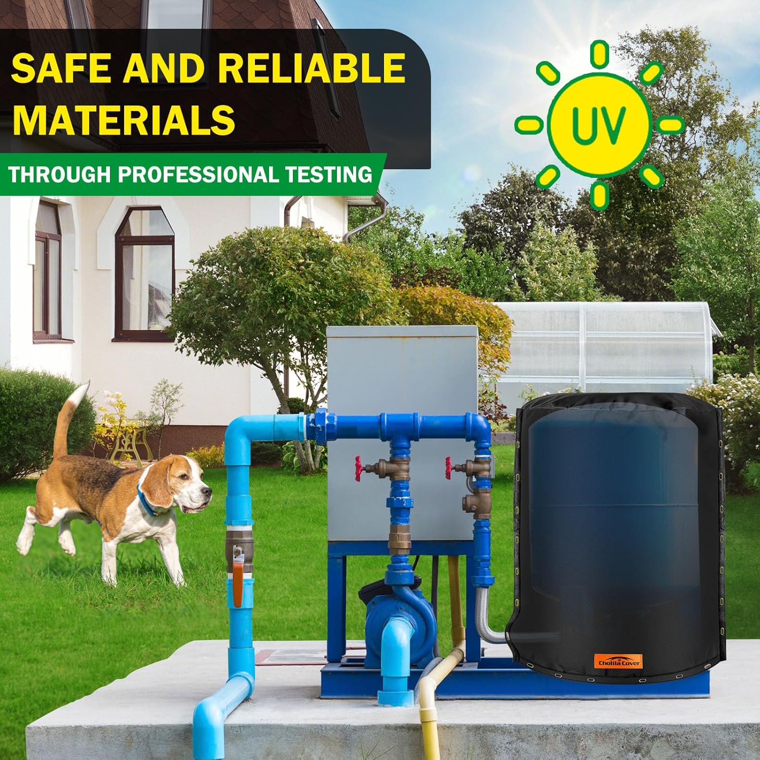 Snap 3-Way Opening Round Water Pressure Tank Cover - (5°F) Water Tank Insulated Cover - 24"Dia x 34"H Water Pressure Tank Cover for Outdoor Winter Freeze Protection Black - Image 5