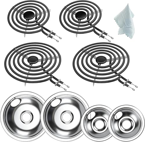Cenipar - Juego de 2 bandejas de goteo para quemador eléctrico de estufa eléctrica de 8 pulgadas (8 pulgadas) y 2 unidades MP15YA (6 pulgadas)