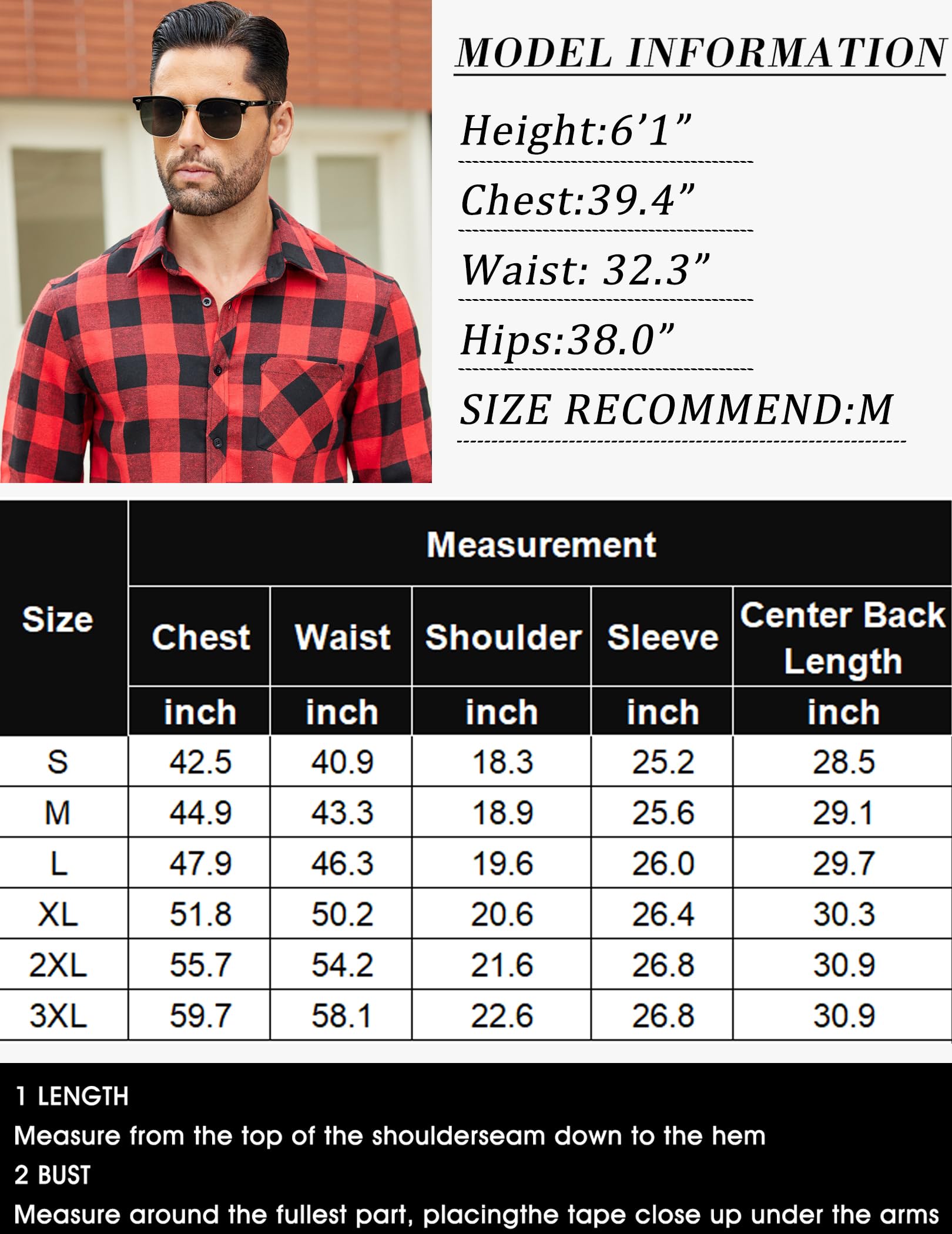 COOFANDY Camicia da uomo in flanella a quadri a maniche lunghe con bottoni camicie casual autunno camicia giacca