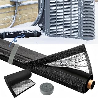 5-Layer HVAC Pipe Insulation Foam Tube 59"x10.6", Cut-to-Fit AC Line Insulation Cover for 1/4" 1/2" 3/4" 1" 1.75" 2" 3" Copper Pipe, Flexible Split Foam Wrap Sleeve for Mini Split & Central AC, Black