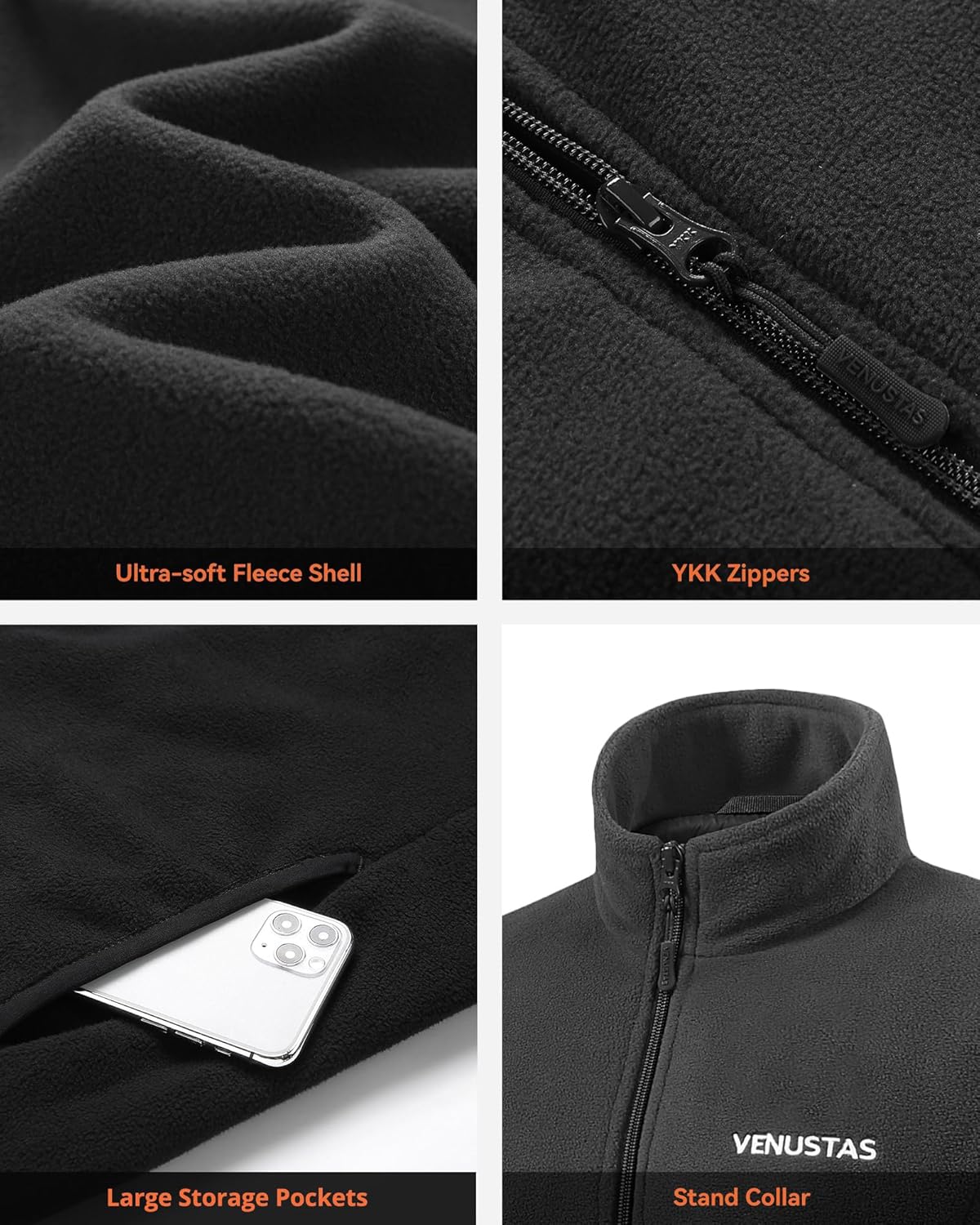 Venustas Women's Fleece Heated Jacket with Battery Pack, Soft Lightweight Heating Coat for Outdoor Activities - Image 3
