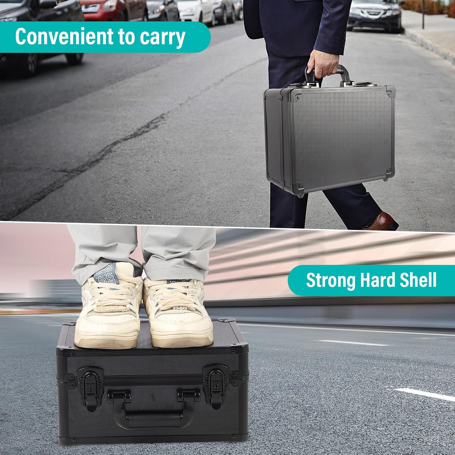 EcoVibe Graded Card Case, Aluminum Alloy Trading Card Storage Box with Carry Handle, Sports Card Case Holders with Dividers, Graded Card Storage Boxes Fits Psa, TCG, Csg, BGS, SGC Slabs