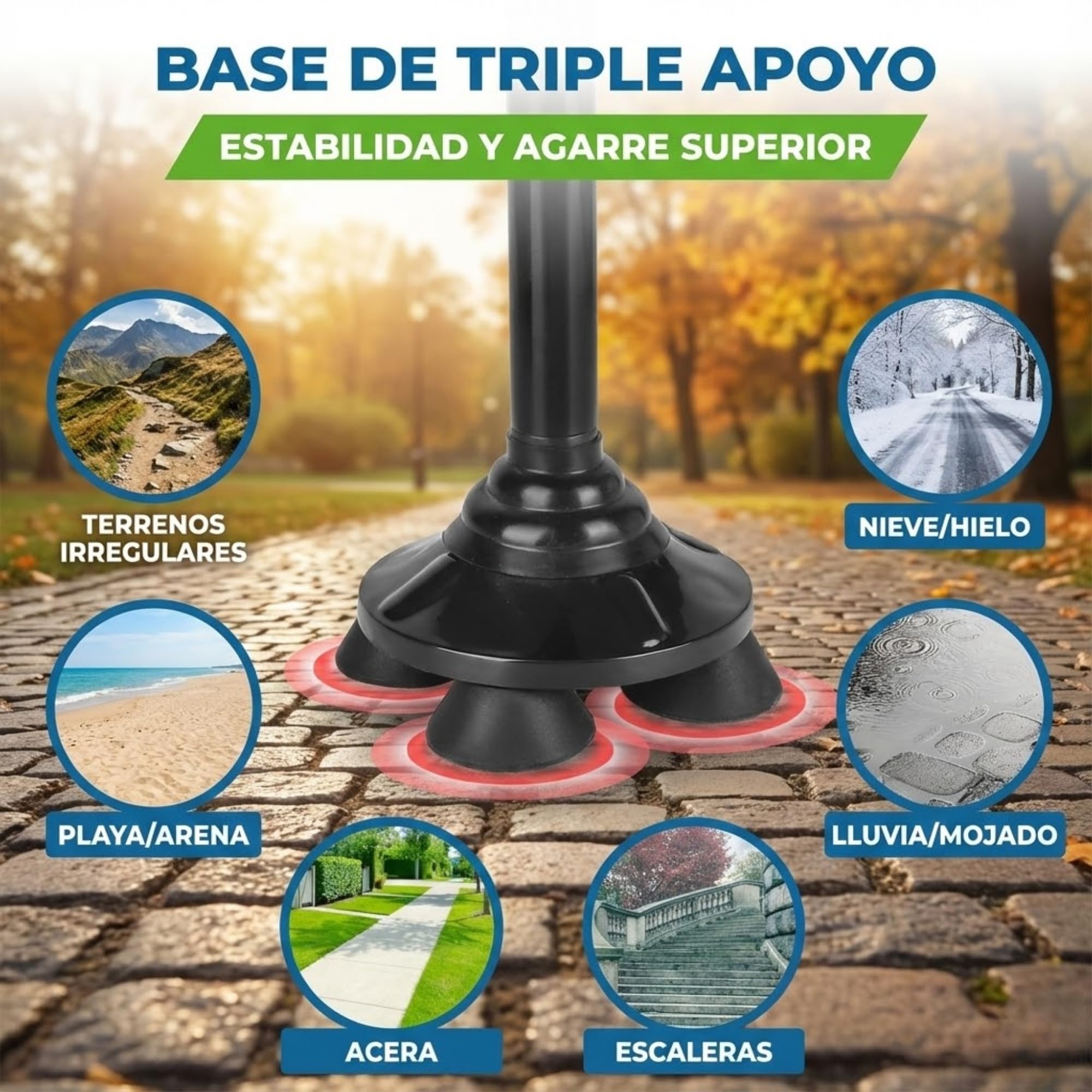 Bastón Plegable y Ajustable para Hombres y Mujeres – Ligero, con Mango Ergonómico y Bolsa de Viaje – Ideal para Personas Mayores y Adultos