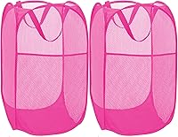 Vista 18 de BATTOO Cesta de lavandería plegable de malla fuerte de lujo tipo pop-up con bolsillo lateral para cuarto de lavandería, baño, habitación de niños