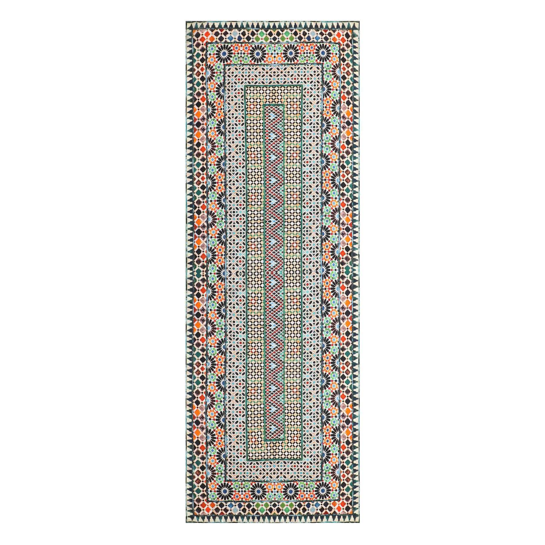 Hamzah Chal de Seda Natural para Mujer – Pañuelo Largo 180x65 cm con Estampado Inspirado en Arte Mudéjar, Accesorio Elegante para Cuello, Hombros o Cabeza, Ideal como Regalo