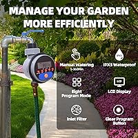 Vista 2 de Manguera Agua Grifo Temporizador Jardín Sistema de Riego Controlador de Riego Ordenador Impermeable Rojo