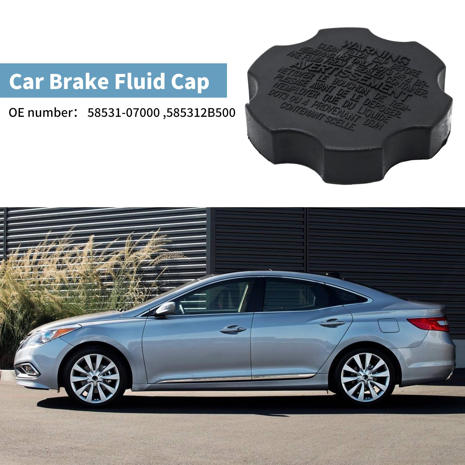 Brake Master Cylinder Reservoir Tank Cap Cover For-Hyundai / For