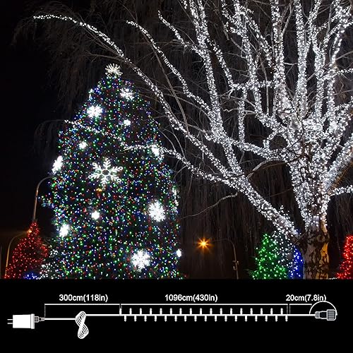 Miniatura 2 de Tira de 500 luces LED de Navidad para exteriores, extensibles, decoración navideña, luces enchufables con 8 funciones y temporizador, impermeable,