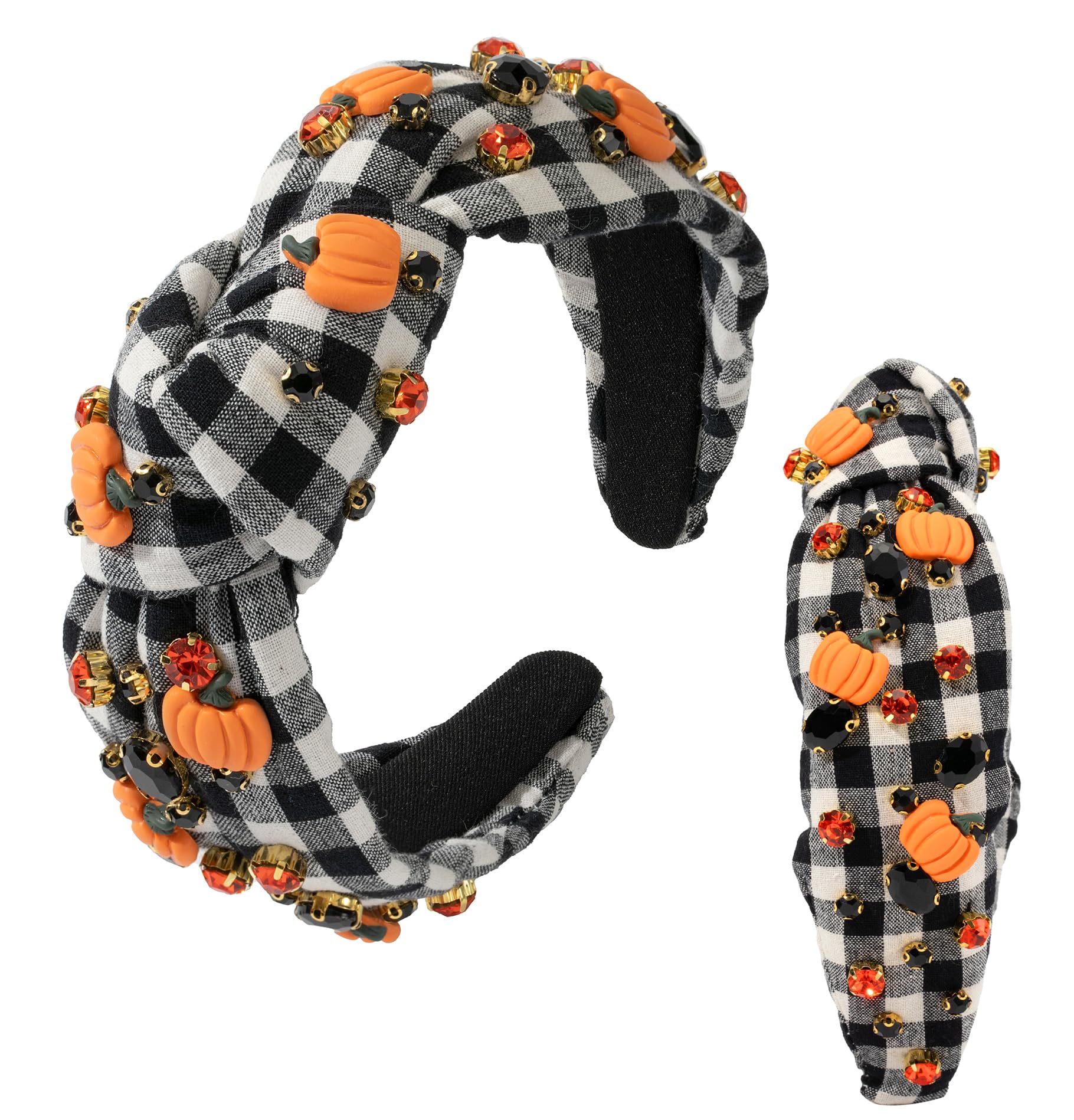 Pumpkin Headbands Embellished With Enameled Pumpkin & Crystals NEW Pumpkin Jewel Headband - Etsy main image 4