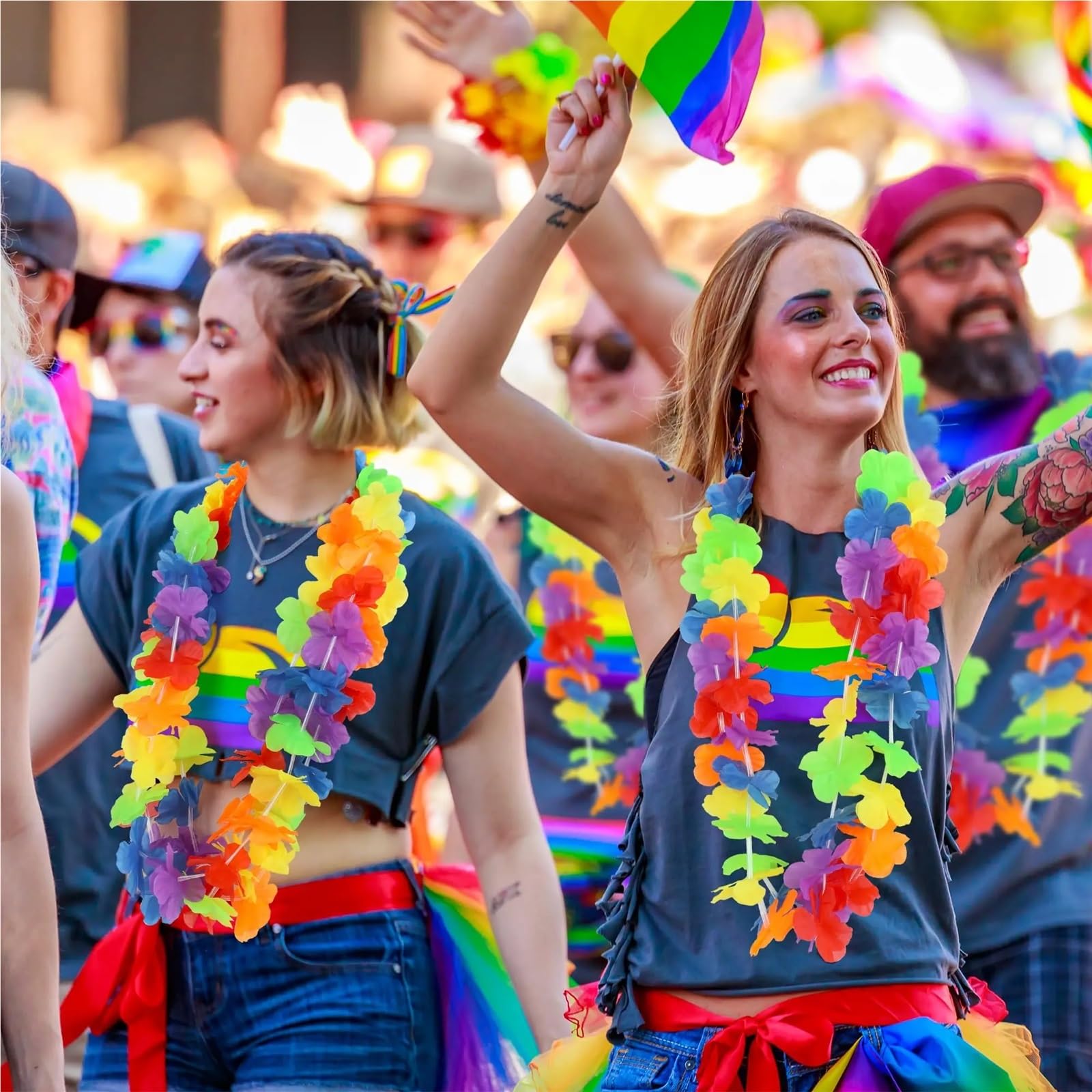 Hawajska garlanda, Naszyjnik hawajska girlanda kwiatowa Lei, impreza Hula Dance Pride, 150/200 szt