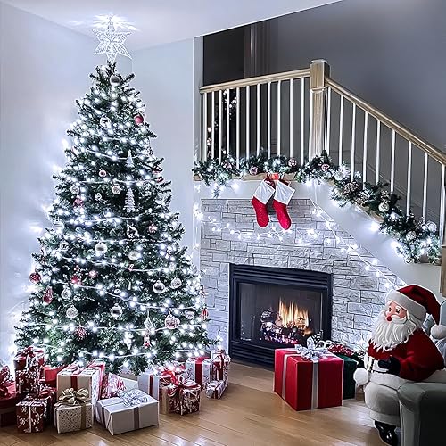 Miniatura 318 de JMEXSUSS Tira de luces de Navidad multicolor de 163 pies con 500 luces LED para exteriores, resistente al agua, alambre transparente, luces Varios