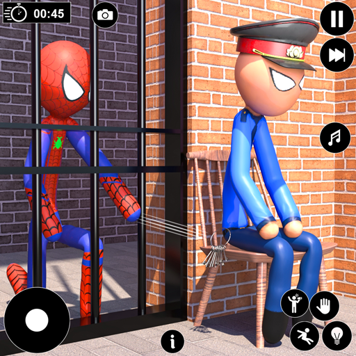 Stick Gefängnis Seil Held Kampf 3D echte offene Welt Spinne Held Verbrechen Stadt Flucht Gefängnis Kampf Mission Simulator