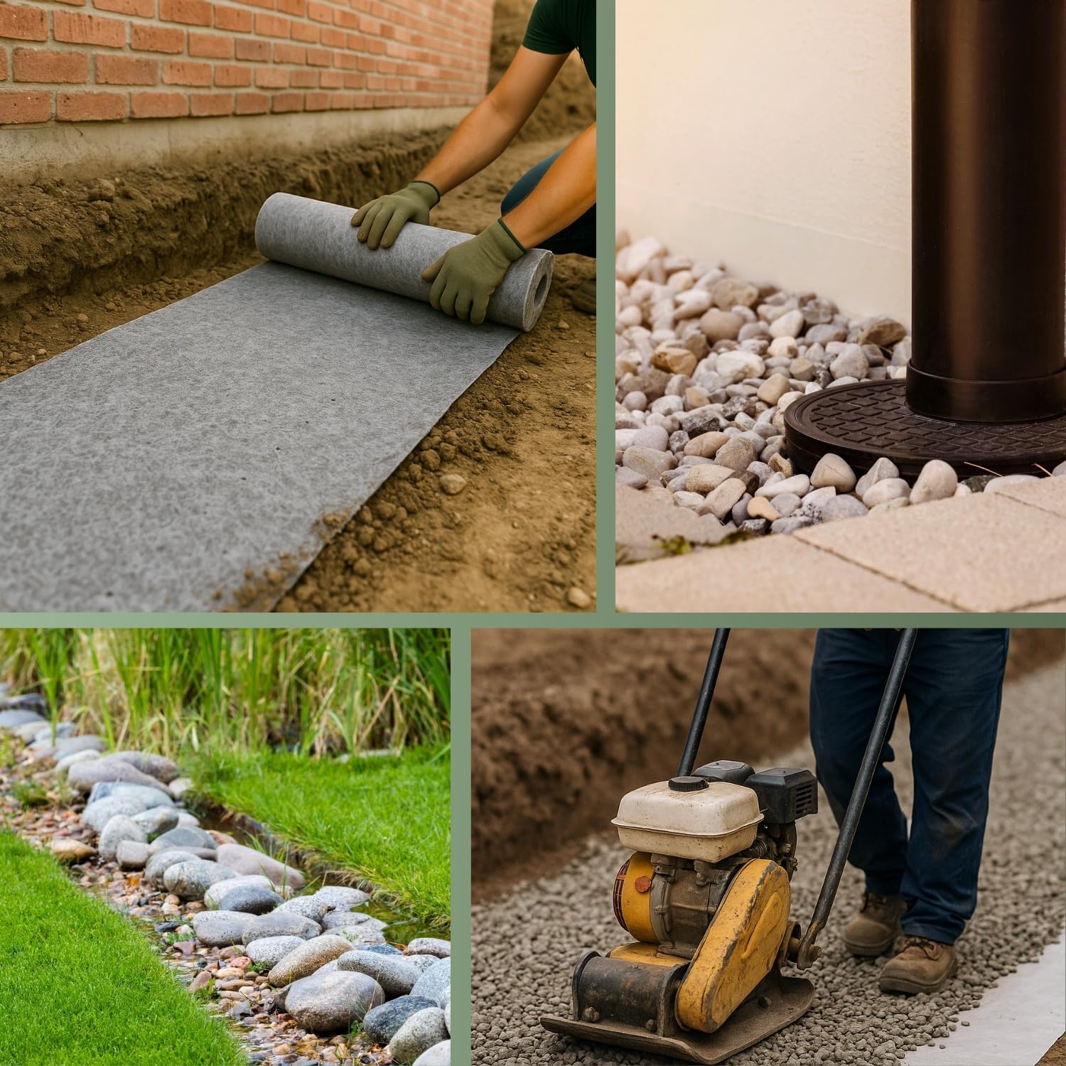 HaGa Drainagevlies 100g/m² in 1m x 50m als Drainage, Sandkastenvlies, Geovlies, Trennvlies für Gartenarbeit und unter Pflastersteinen