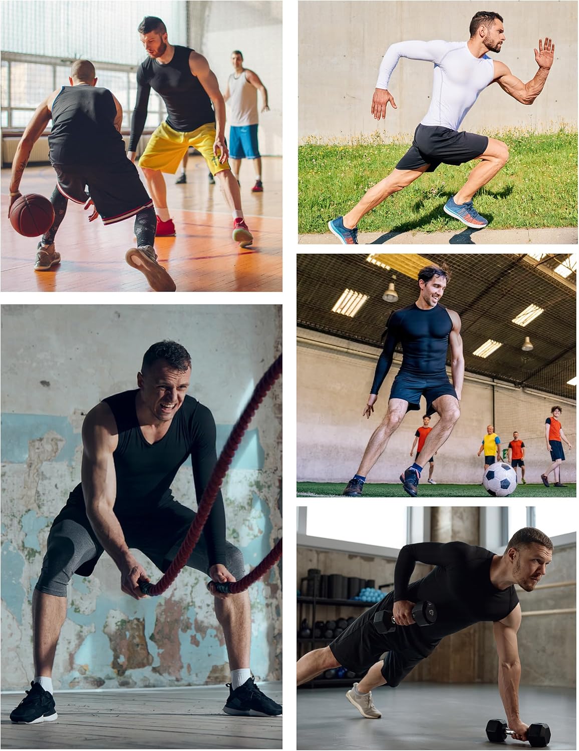 Roadbox Men's Compression Shirts Long Sleeve, Single Arm Workout Top, Athletic Base Layer Undershirt for Gym and Basketball - Image 6