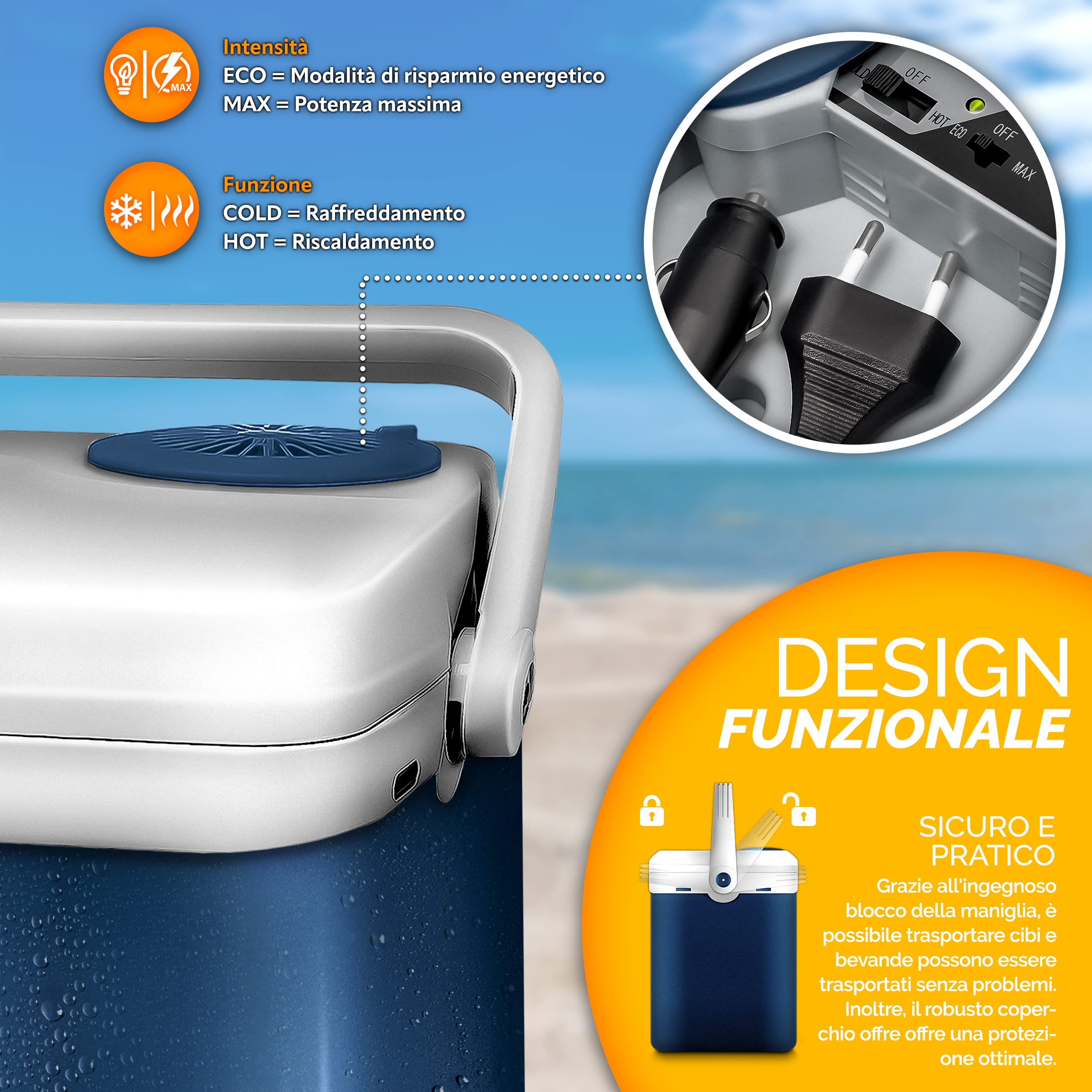 tillvex Frigorifero Elettrico Portatile 32L Mini-frigorifero 230V 12V Campeggio