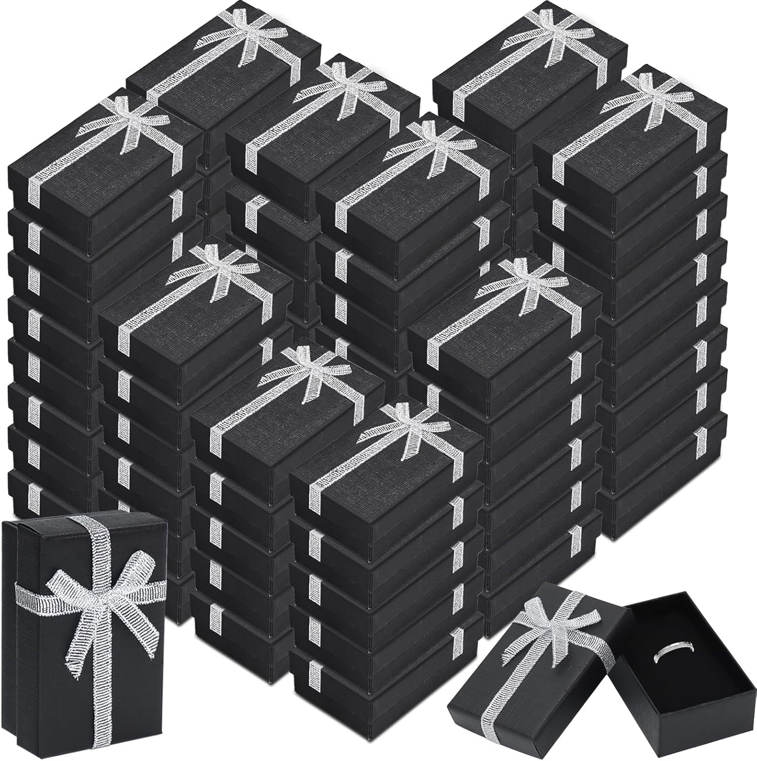 KisSealed 72 Pcs Jewelry Gift Boxes Bulk,Cardboard Jewelry Boxes 3.2 x 2.0 x 1.2 Inches,Foam Filled Small Gift Wrap Box for Rings Necklaces Earrings Bracelets,for Anniversaries,Weddings,Birthdays