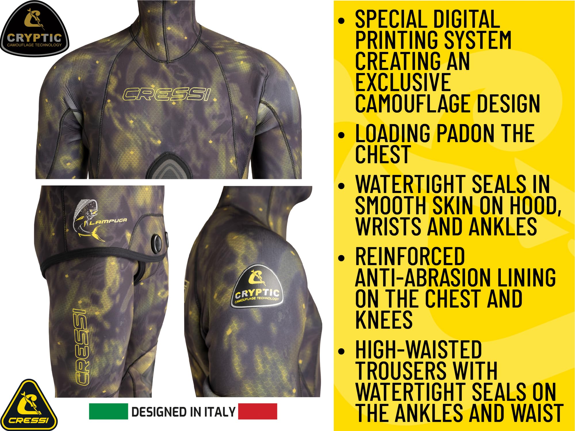 Cressi LAMPUGA MAN 2-PIECE WETSUIT CAMOU 5mm L/4