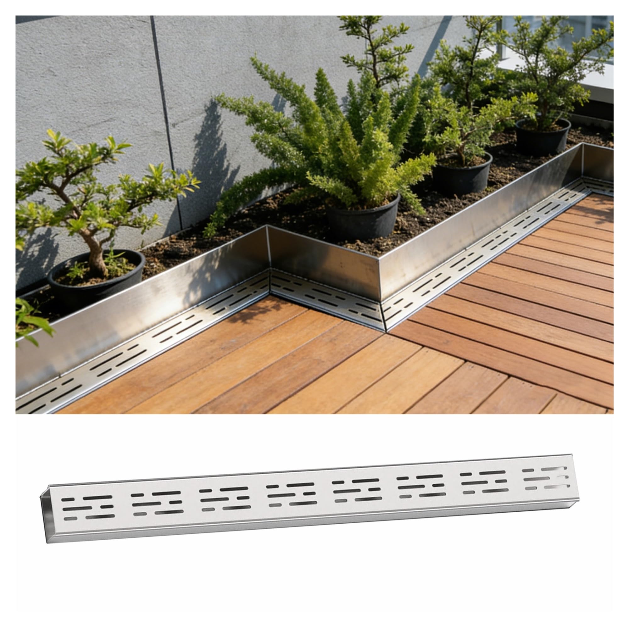Caniveau de drainage en inox 304, la grille haut de gamme pour patio