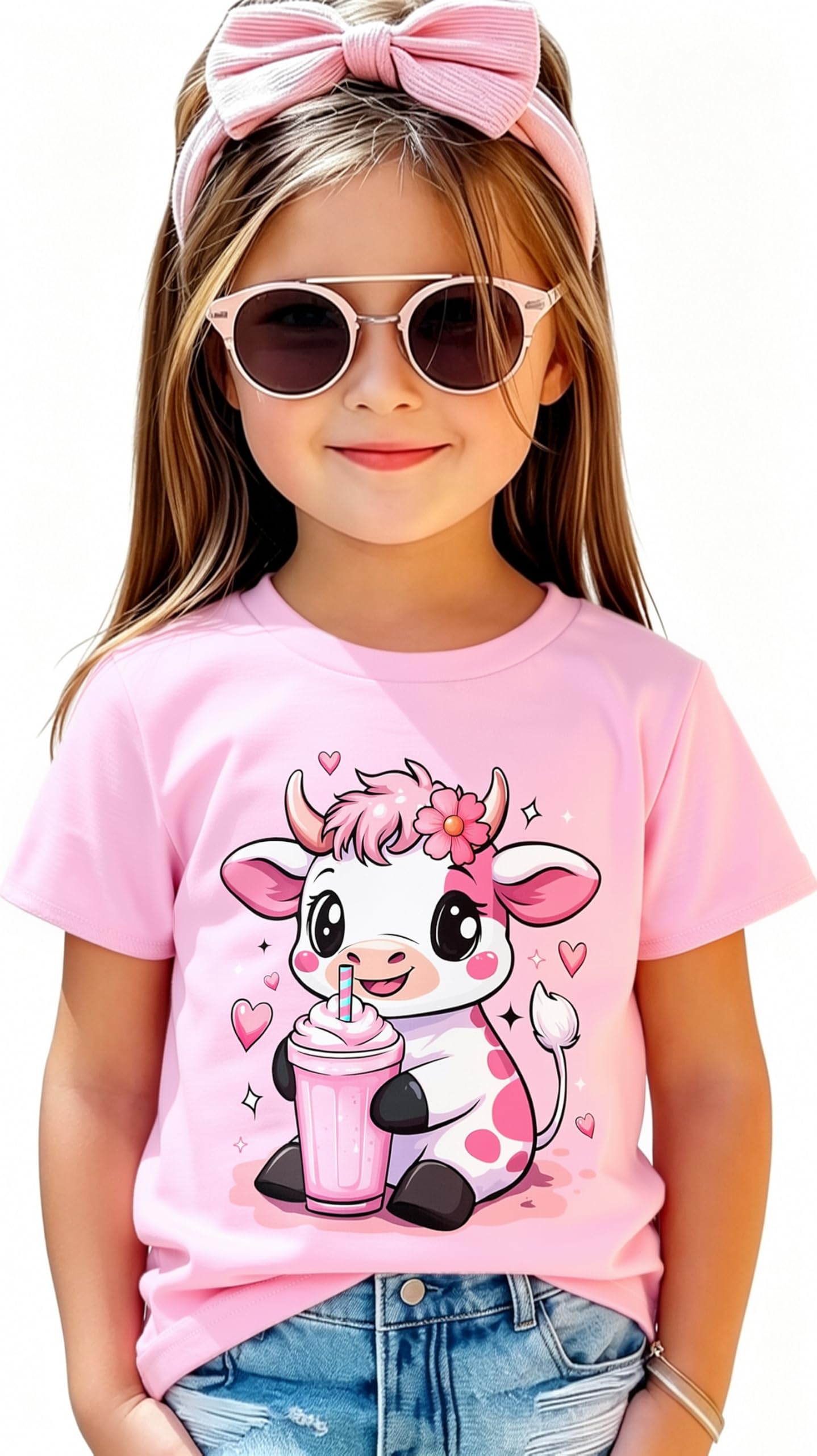 Funnycokid Toddler Girls Graphic T-Shirt, Short Sleeve Tee, 2-8 Years | Colorful Cute graphic tees for girls short sleeves suit school, play, parties or gifts