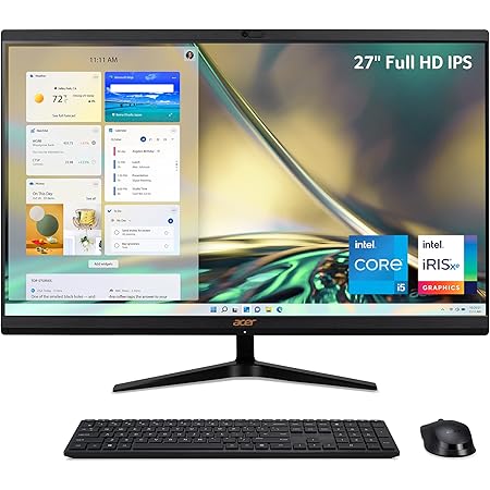 Acer Aspire C27-1700-UA91 AIO Desktop | 27" Full HD IPS Display | 12th Gen Intel Core i5-1235U | Intel Iris Xe Graphics | 16GB DDR4 | 512GB NVMe M.2 SSD | Intel Wireless Wi-Fi 6 | Windows 11 Home