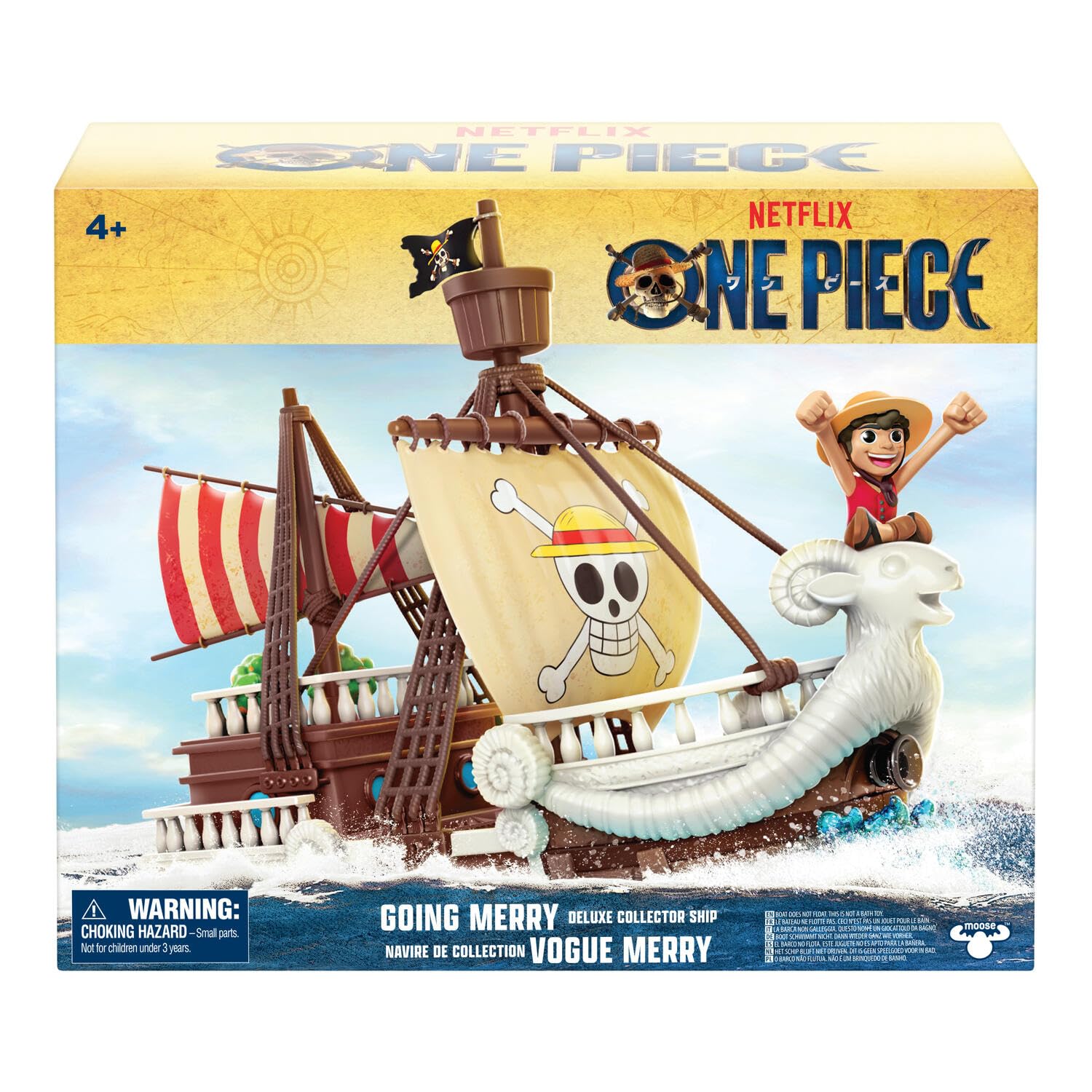 One Piece Deluxe-Sammlerschiff Flying Lamb, 24,13 cm, detailgenaues Design zum Spielen und Präsentieren, enthält Exklusive Ruffy-Actionfigur