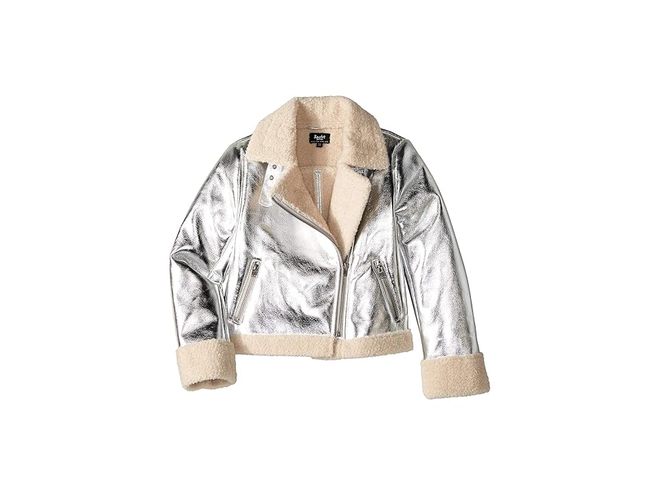 

Bardot Junior Iris Metallic Biker Jacket (Big Kids) (Silver) Girl's Coat