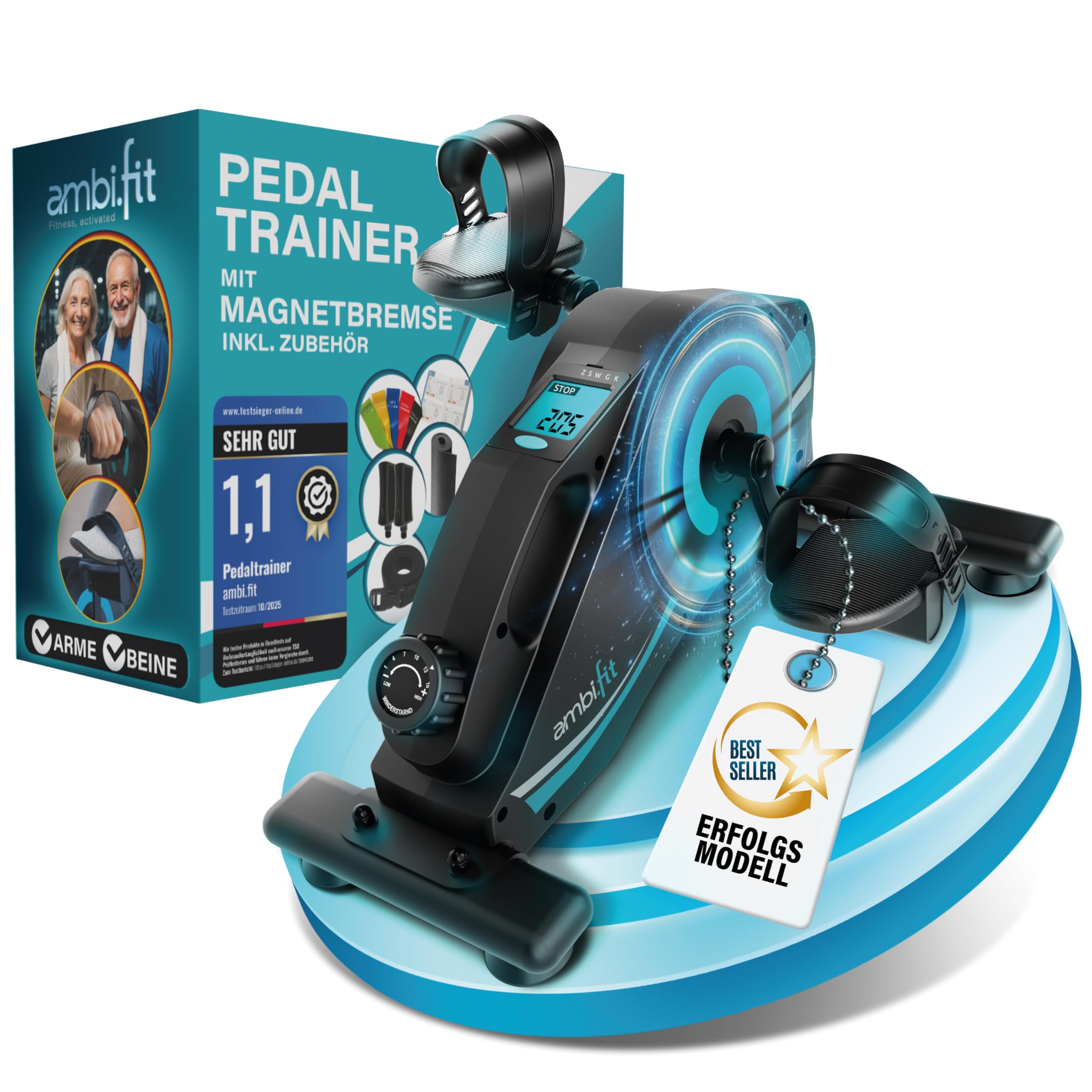 Pedaltrainer Ergometer Set [Magnetbremse & 16