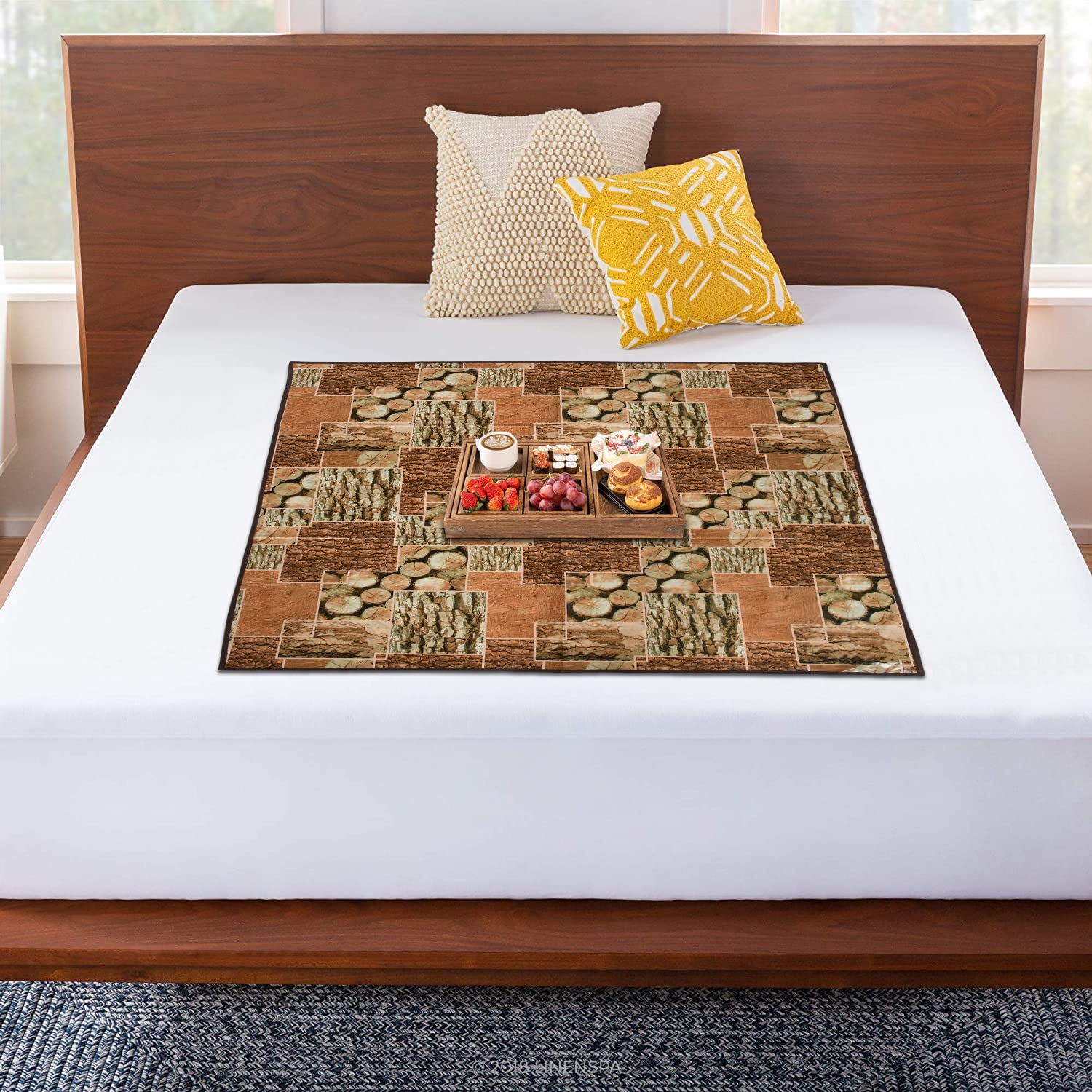Kuber Industries PVC Wooden Print Both Sided Bed Server Food Mat, Bedsheet Protector For Home 36"x36" (Brown) 54KM4340 (B0B42L61SB) Amazon Price History, Amazon Price Tracker