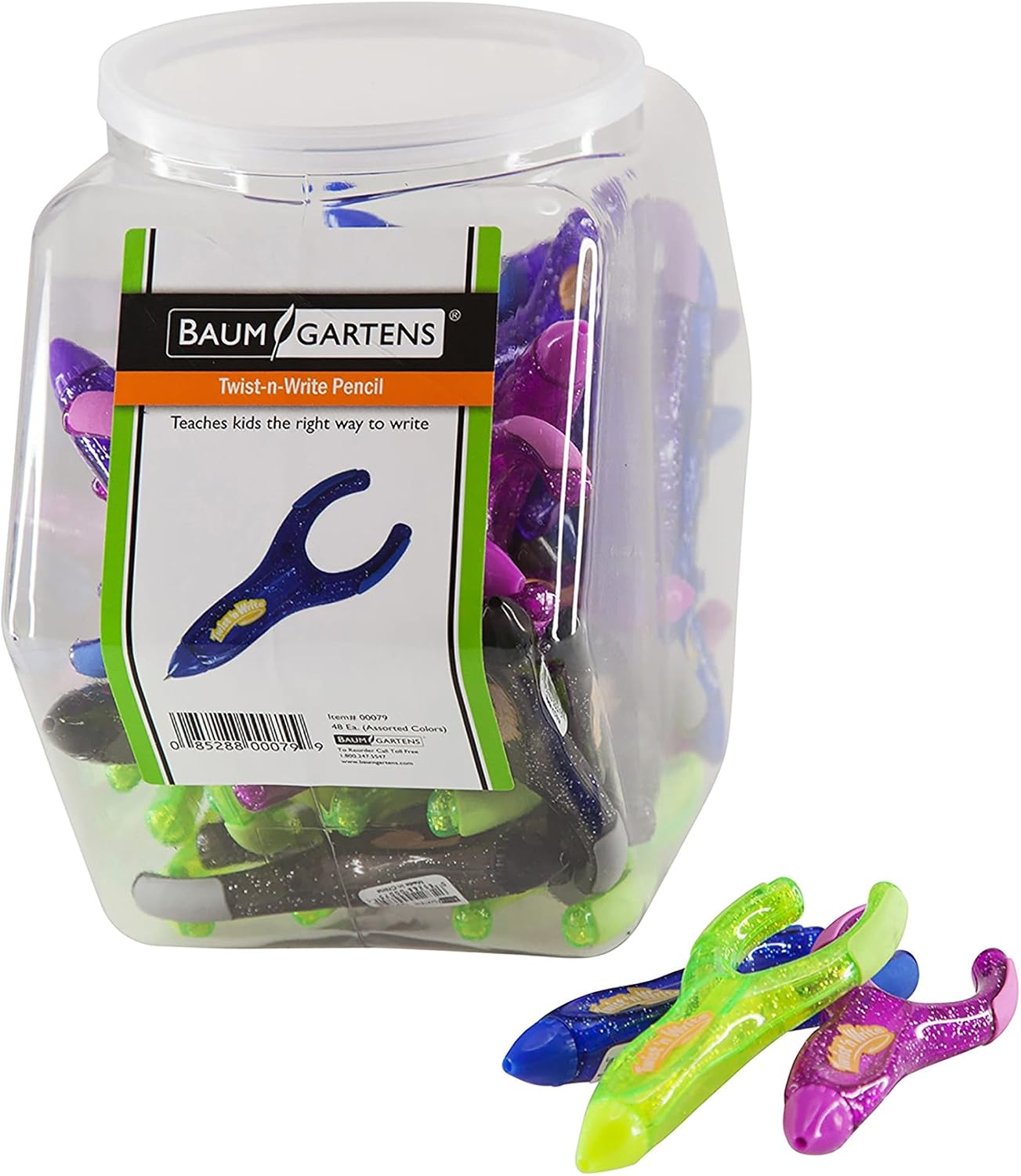 PenAgain Twist 'n Write Hexagonal Tub Display of 48 Arthritis Ehlers Danlos Syndrome ASSORTED Colors (00079)