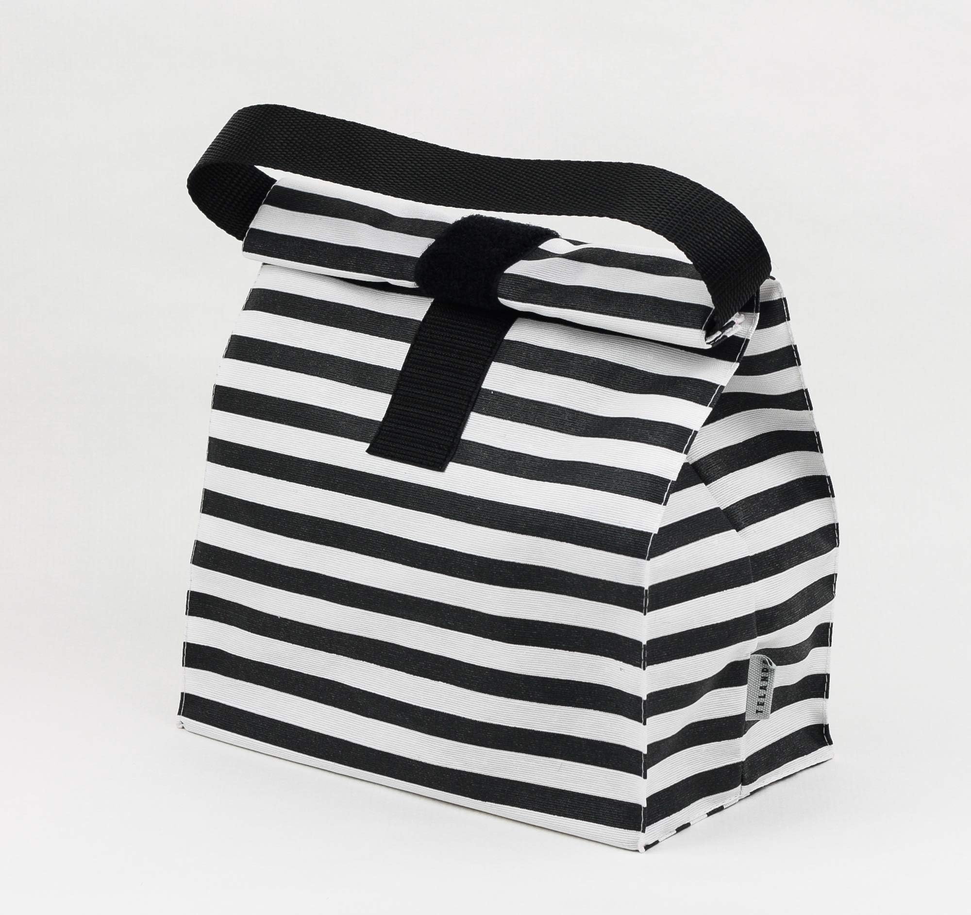 Adult lunch bag. Lunch tote. Kids lunch bag. Lunch box. Reusable lunch bag. Food bag. Striped black and white