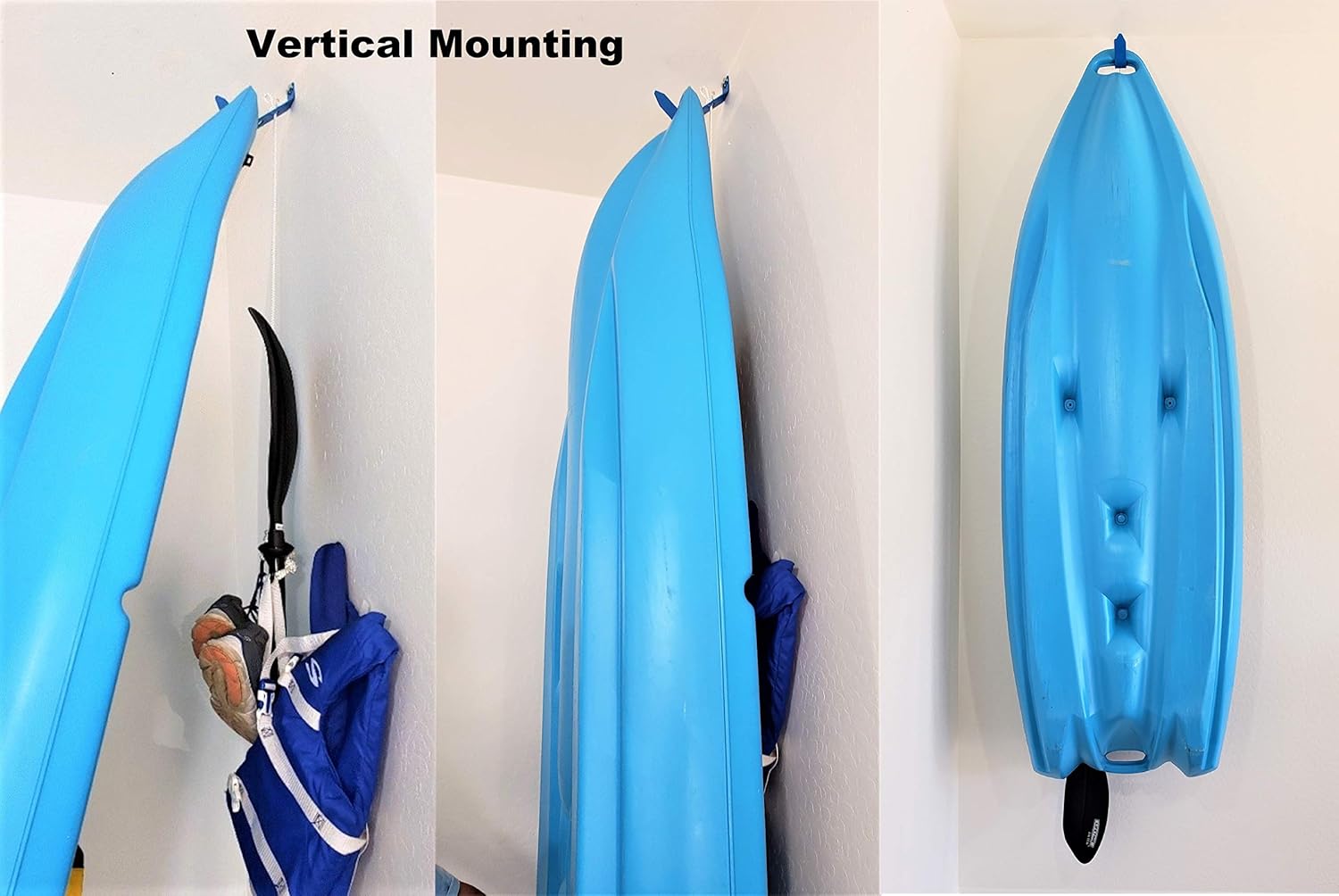 | Kayak Storage Hanging Bracket for Garage | Multi-Use Kayak Wall Hanger | Easy-Up | Heavy Duty | Complete Kayak Rack Hanging Kit