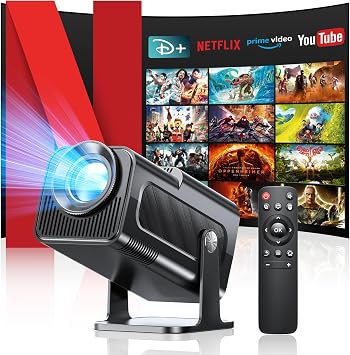 Seseno Projector, mini projector, 4K FHD 1080P portable projector, supports Android 11.0 5G WiFi 6 BT 5.0, automatic trapezoidal correction, 150 inch, 360 degree rotatable smart projector, phone/PC