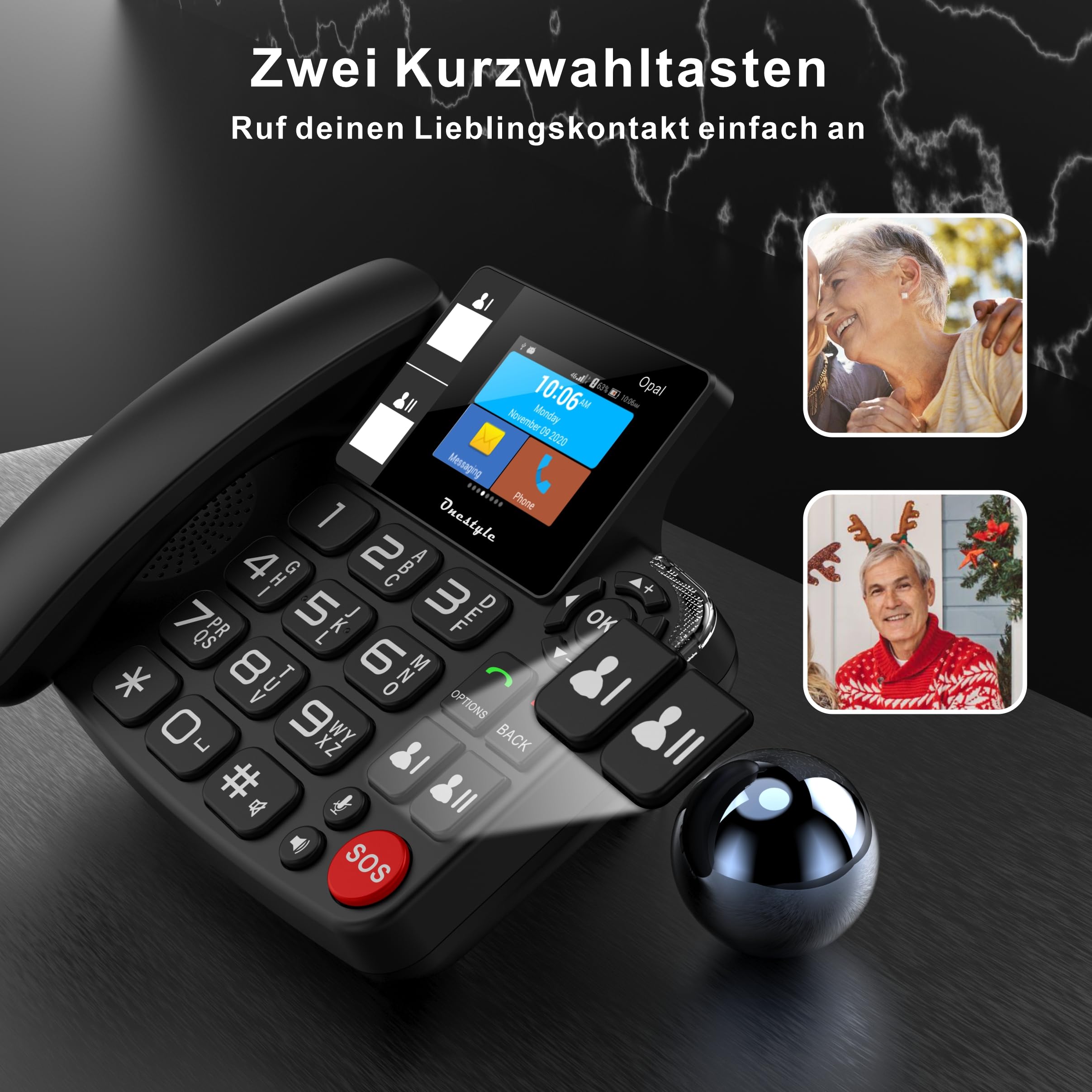 Opal Tischtelefon mit WiFi, Dual-SIM für Senioren geeignet