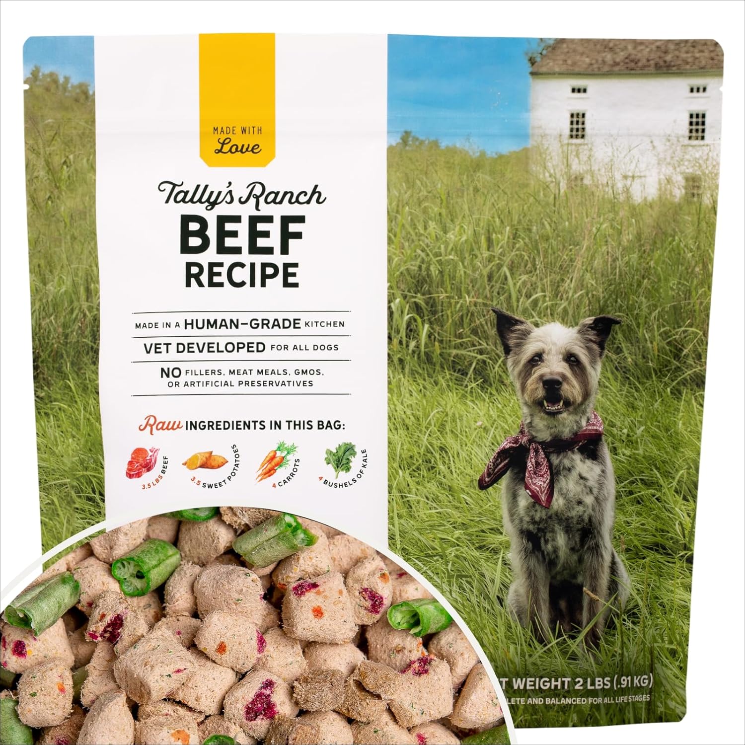 Tally's Ranch Bundle | Freeze-Dried Raw Chicken & Beef Dog Food | All-Natural, Simple Ingredients, Made in USA | 2lb Bag
