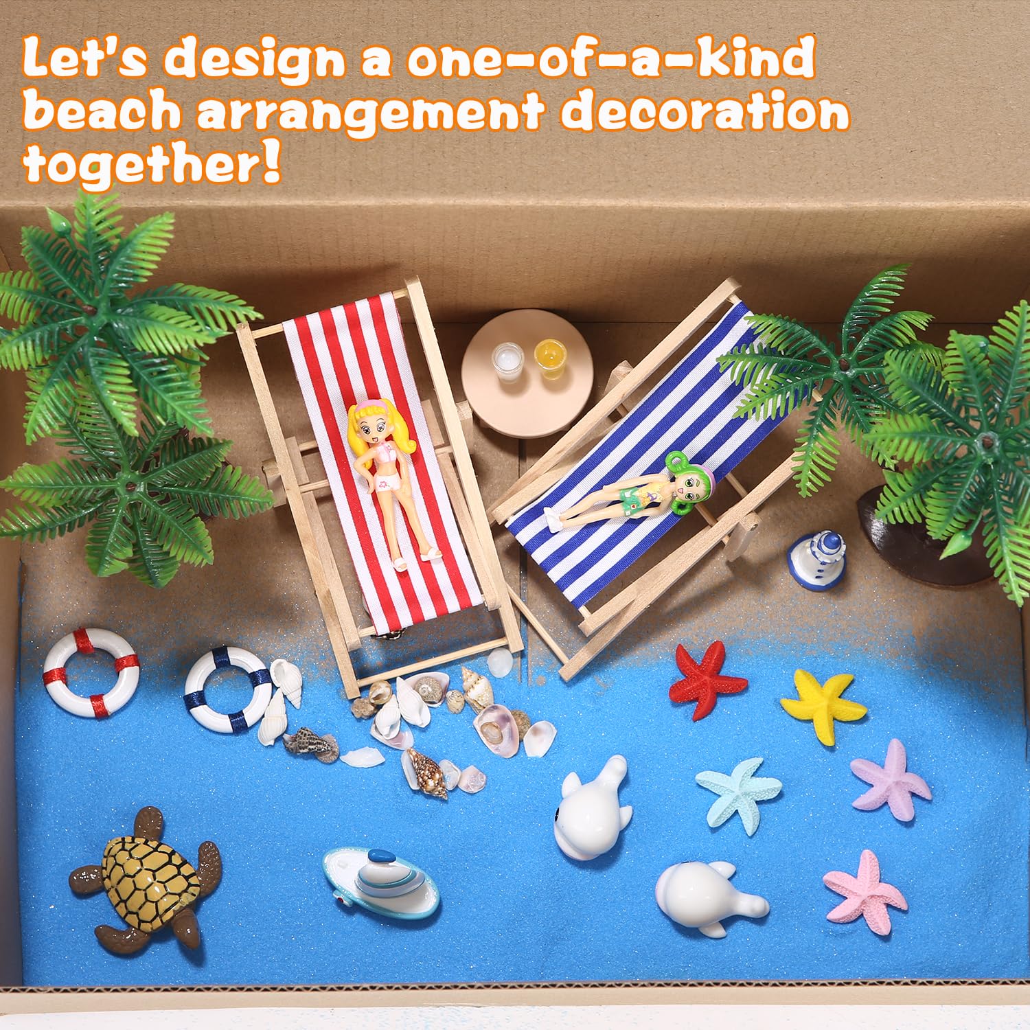 15 Accessoires Déco Plage Miniature - Chaises, Parasols, Palmiers | Pour Maisons De Poupée Ou DIY