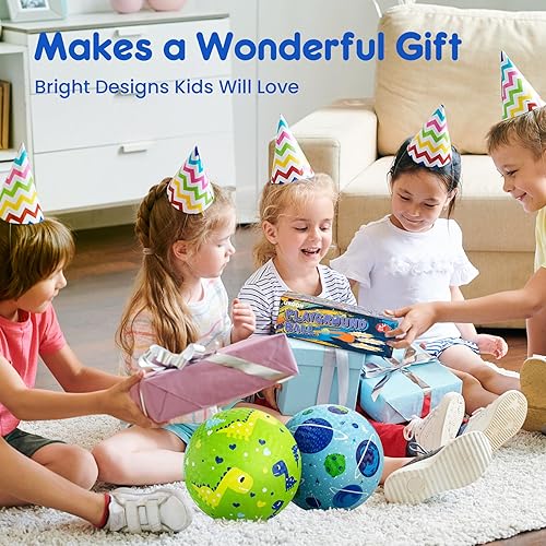 Miniatura 9 de U&C Planet Pelotas de patio de recreo para niños pequeños de 1 a 3, paquete de 2, 6 pulgadas 8.5 pulgadas, pelotas de kickball para niños exterior