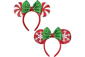 Christmas Minnie Mouse Ears Headbands for Festive Holiday Spirit
