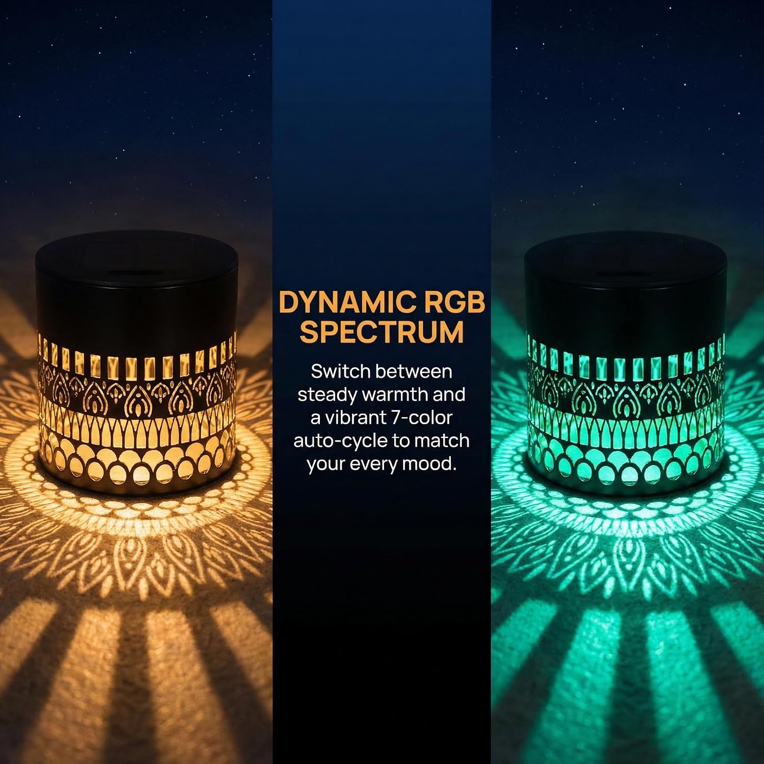 Decorative Solars Mandala Lights, Metal Solars Powered Outdoors Deck Steps Walls Lights, Mandala Theme Waterproof Fence Light for Garden Post Patio Backyard Yard Decor (Life Rings *2PCS)