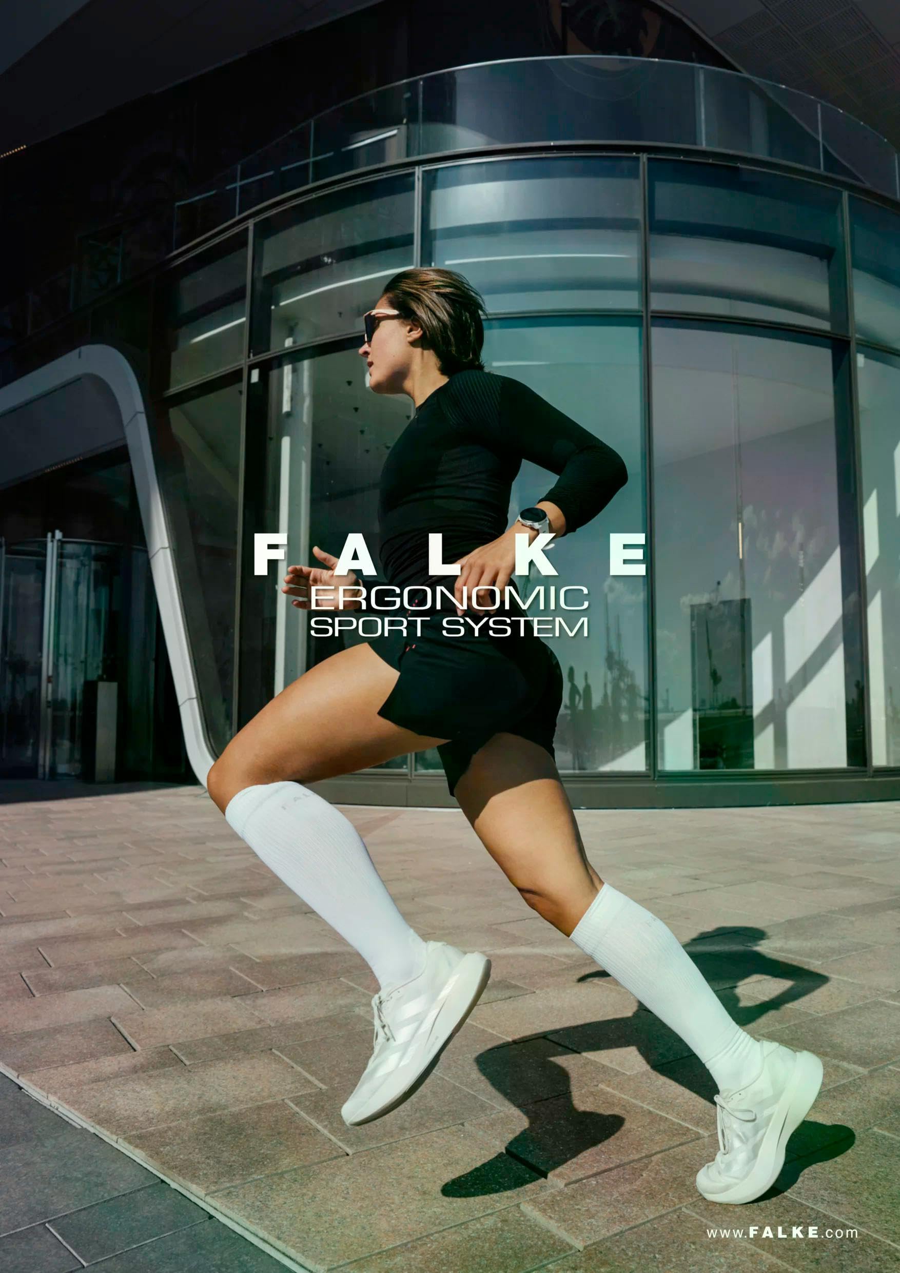 FALKE Kobiety Skarpety do biegania RU Compression Energy W Kh materiał funkcyjny kompresyjne 1 Para, Biały White 2000 - Obwód łydki W2, 35-38 W2